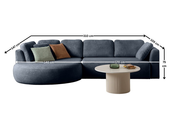 Atelier Del Sofa Venezia Left - Azul marino Atelier Del Sofa Venezia Left - Azul marino